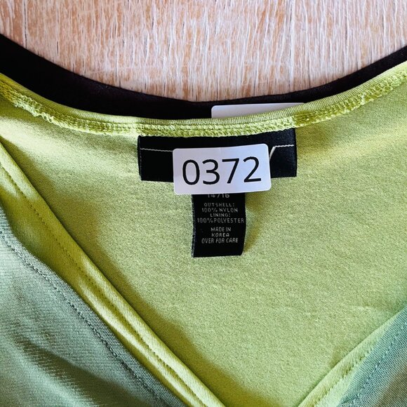 Venezia 14/16 Green Sleeveless Nylon & Polyester Ruched V-Neck Top - Picture 9 of 9